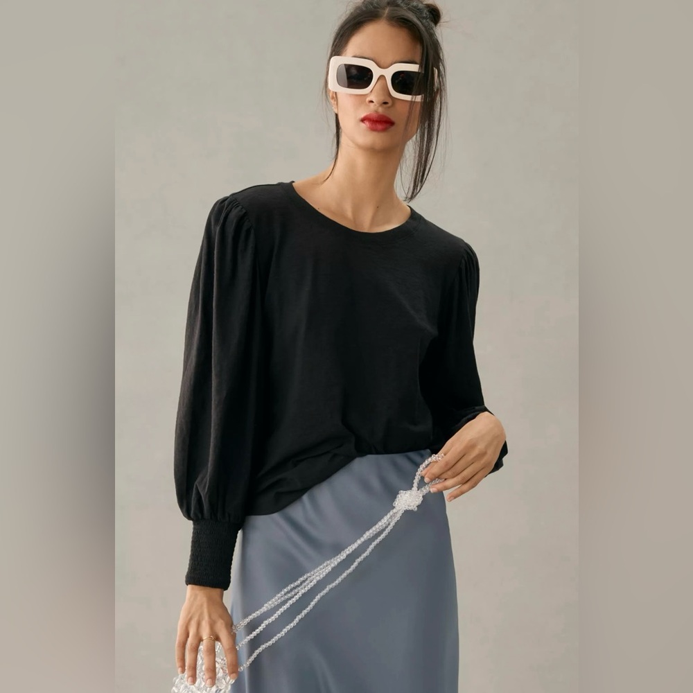 Nation Ltd. Loren Puff Sleeve Sweatshirt in Black
